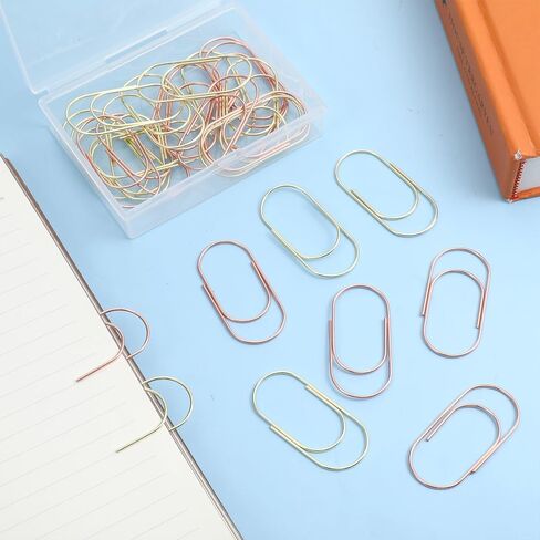 30 Pcs Jumbo Paper Clips Oversized 2 Inch Paperclips Large Paper Clips Non Skid Smooth Finish Steel Wire Office Supply Planner Invitation Accessories(Gold, Rose Gold) in Saudi Arabia