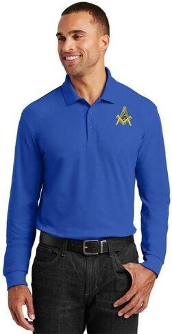 Mason/Freemason Emblem Long Sleeve Polo in Saudi Arabia