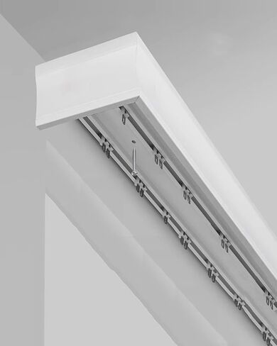 Ceiling Mounted Curtain Track with Double Rails & Valance Set - 3-in-1 Room Divider & Curtain Box for Windows (465cm/183.1in/15.3ft) in Saudi Arabia