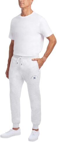 Hurley Men's Midweight Fleece Jogger (Heather White, Large) in Saudi Arabia