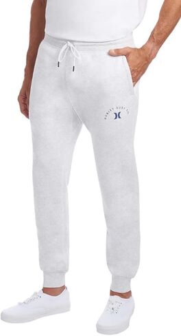 Hurley Men's Midweight Fleece Jogger (Heather White, Large) in Saudi Arabia