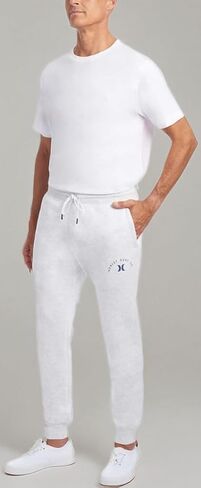 Hurley Men's Midweight Fleece Jogger (Heather White, Large) in Saudi Arabia