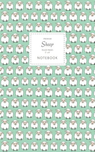 Sheep Notebook - Ruled Pages - 5x8 - Premium: (Pink Edition) Fun animal notebook 96 ruled/lined pages (5x8 inches / 12.7x20.3cm / Junior Legal Pad / Nearly A5) in Kuwait