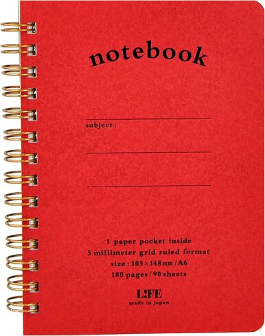 لايف N196A، دفتر جيب، 0.2 بوصة (5 مم) شبكة، A6، أزرق in Kuwait