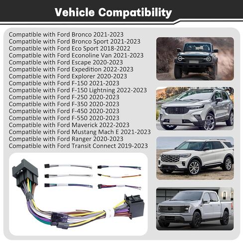 ASTROSYNC Audio Integration T-Harness Fit for Ford Vehicles 2018 2019 2020 2021 2022 2023 Non-Amplified, Front and Rear Speaker Leads Replace LPHFD31 in Saudi Arabia