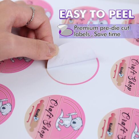Koala Round Labels 1.5 Inch, Glossy Waterproof Printable Circle Stickers for Inkjet and Laser Printer, 400 Circle Labels for Brand Logo, Bottle, Jar in Saudi Arabia