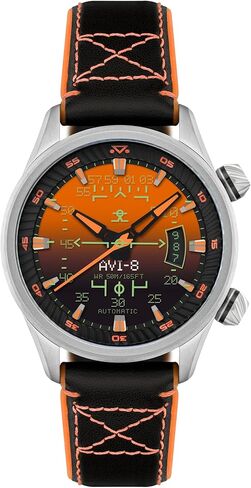 AVI-8 Men's 44mm Hawker Harrier HUD Automatic Watch with Rubber/Leather Strap AV-4117 in Kuwait