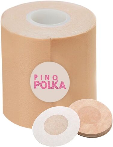PINQ POLKA Boob Tape Breast Lift Tape - Waterproof Adhesive Invisible Boobtape with Nipple Pasties Body Tape in Saudi Arabia