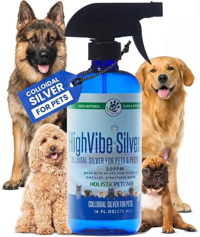 HighVibe Silver-Colloidal Silver for Pets 32 oz-Colloidal Silver Dogs, Colloidal Silver Cats in Saudi Arabia