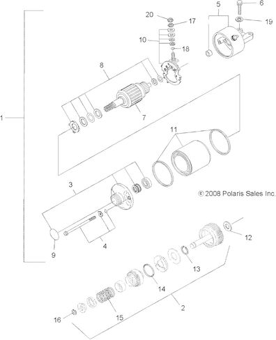 Polaris ATV Complete Starter Motor, Genuine OEM Part 3090191, Qty 1 in Saudi Arabia