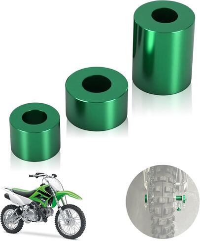 فواصل عجلة الدراجة الترابية من الألومنيوم الخام لـ KLX 110 KLX110 KLX 110L 2025 2024 2002-2025 دراجة نارية دراجة الطرق غير الممهدة باللون الأخضر in Saudi Arabia