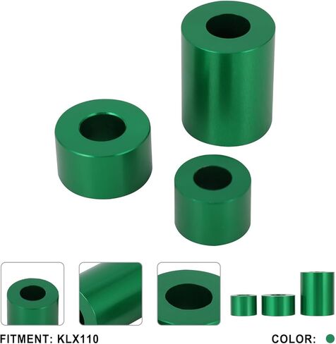 فواصل عجلة الدراجة الترابية من الألومنيوم الخام لـ KLX 110 KLX110 KLX 110L 2025 2024 2002-2025 دراجة نارية دراجة الطرق غير الممهدة باللون الأخضر in Saudi Arabia