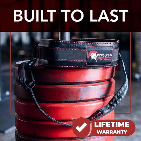 حزام تراجع اللياقة البدنية من الحديد الداكن - أحزمة رفع الأثقال الجلدية المبطنة مع حزام 40 بوصة للقرفصاء والسحب - رفع الأثقال للرجال والنساء حتى 270 رطلاً in Kuwait