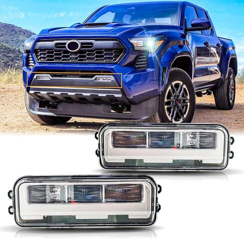 Front LED Fog Lights Assembly Pair for 2022-2026 Toyota Tundra/2024-2026 Toyota Tacoma/2025-2026 Toyota 4Runner/2023-2026 Toyota Sequoia Bumper Fog Lights Driving Lamps w/Switch Replacement Left+Right in Saudi Arabia