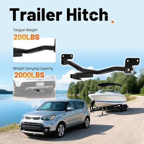 Class 1 Trailer Tow Hitch, 1.25 Inch Receiver Compatible with 2014 Kia Soul All Styles 2015-2019 Kia Soul excluding EV Models in Saudi Arabia