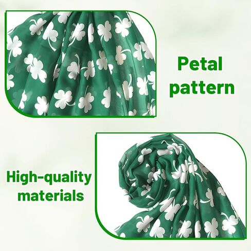 St. Patrick's Day Scarves, 1PCS Green Shamrock Clover Valentine Scarf for Women, Plant and Flower Prints Irish Scarf for Girl, Teacher & Nurse, Green in Kuwait