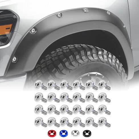24-Pack Anodized Aluminum Washer M6 x 10mm Fender Washer Kit for Widebody Fender Flares, Bumper, Engine Bay Hardware – Silver in Saudi Arabia