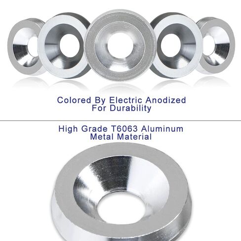 24-Pack Anodized Aluminum Washer M6 x 10mm Fender Washer Kit for Widebody Fender Flares, Bumper, Engine Bay Hardware – Silver in Saudi Arabia