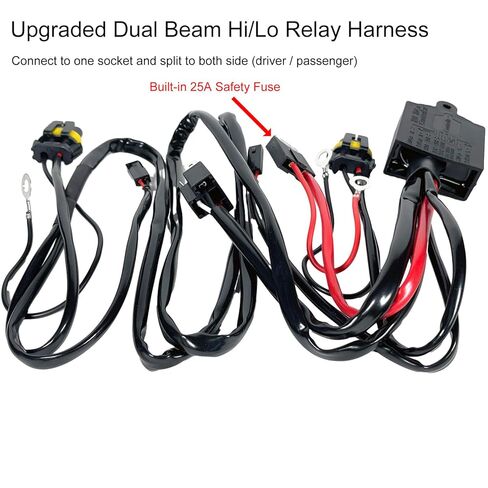 H4 تسخير التتابع للتحكم في المصابيح الأمامية ثنائية زينون HID، ترقية 35 وات 55 وات 9003 مجموعة أسلاك بطارية عالية منخفضة الشعاع مع تصميم مقاوم للماء وصمام أمان in Kuwait
