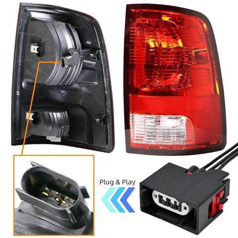 موصل ضوء إشارة الانعطاف الخلفي مناسب لـ 2009-2020 Ram 1500 2500 3500 نموذج هالوجين، مصباح خلفي بمصباح خلفي قابس الأسلاك قطعتان in Saudi Arabia