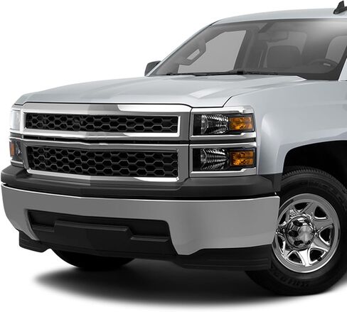 Front Upper Bumper Cover Fit for Chevy Silverado 1500 2014 2015 Pickup Bumper Replacement for GM1014112C Blask Plastic no Fog Lamps cut-outs and without sensor holes in Saudi Arabia