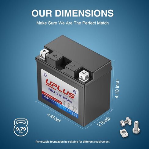 YTZ7S, 12 Volt 8 AH Batteries UPLUS EBZ7-3-2 ATV Scooter Battery Maintenance Free - SLA AGM Powersport Batteries Compatible with Honda TRX450ER TRX450R Yamaha YFZ450 in Kuwait