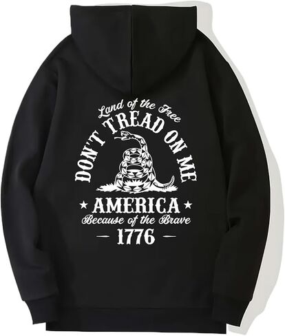 Don't Tread On Me 1776 America Hoodie - Patriotic Casual Pullover Cozy Long Sleeve Autumn Winter Sweatshirt in Saudi Arabia