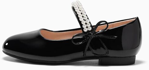 Coutgo Girls Mary Jane Dress Shoes فتاة زهرة أحذية القوس اللؤلؤ الباليه الشقق الأميرة أحذية الزفاف in Kuwait