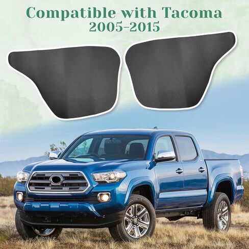 2PCS Front Door Panel Armrest Cover Replacement Compatible with Toyota Tacoma 2005-2015 Left and Right Leather Arm Rest Replaced Skin Upholstery Black (Only Leather Part) in Saudi Arabia