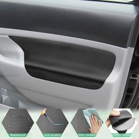 2PCS Front Door Panel Armrest Cover Replacement Compatible with Toyota Tacoma 2005-2015 Left and Right Leather Arm Rest Replaced Skin Upholstery Black (Only Leather Part) in Saudi Arabia