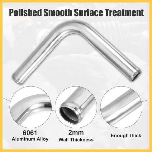 OD 1.25" 32mm Leg Length 6" 152mm Car Aluminum Alloy Tube Intercooler Pipe 90 Degree Bend Elbow Air Intake Joiners Tubing - Pack of 2 Auto Replacement Parts in Saudi Arabia