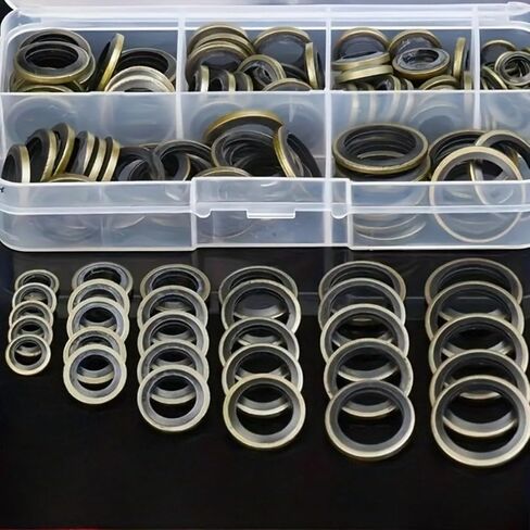 130pcs Set of Automotive Oil Pan Drain Plug Gaskets - Including Drain Bolt Gasket, Rubber Gasket, and Replaceable Seal in Saudi Arabia