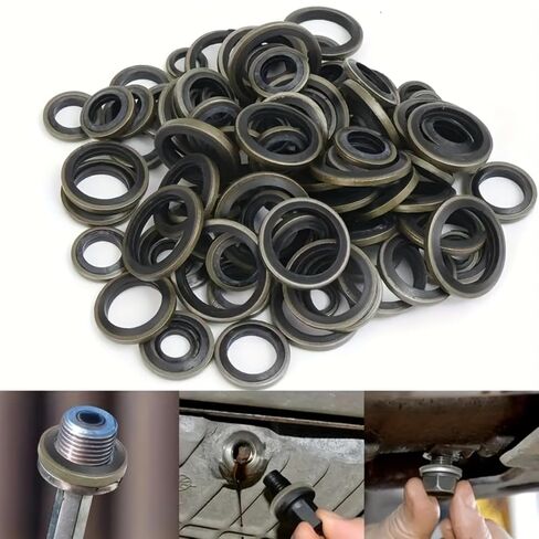 130pcs Set of Automotive Oil Pan Drain Plug Gaskets - Including Drain Bolt Gasket, Rubber Gasket, and Replaceable Seal in Saudi Arabia