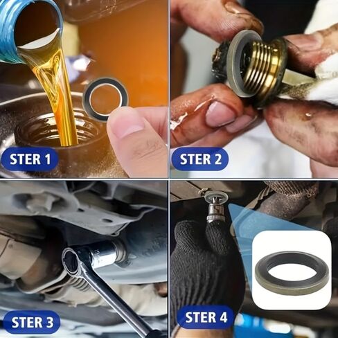 130pcs Set of Automotive Oil Pan Drain Plug Gaskets - Including Drain Bolt Gasket, Rubber Gasket, and Replaceable Seal in Saudi Arabia