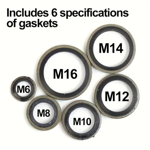 130pcs Set of Automotive Oil Pan Drain Plug Gaskets - Including Drain Bolt Gasket, Rubber Gasket, and Replaceable Seal in Saudi Arabia
