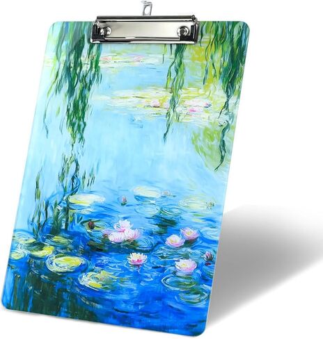 Monet Acrylic Clipboard Cute Clip Board Standard A4 Letter Size 8.5" x 12" Clipboards Decorative for Nurse Worker Office in Saudi Arabia