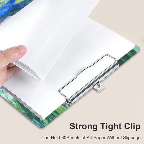 Monet Acrylic Clipboard Cute Clip Board Standard A4 Letter Size 8.5" x 12" Clipboards Decorative for Nurse Worker Office in Saudi Arabia