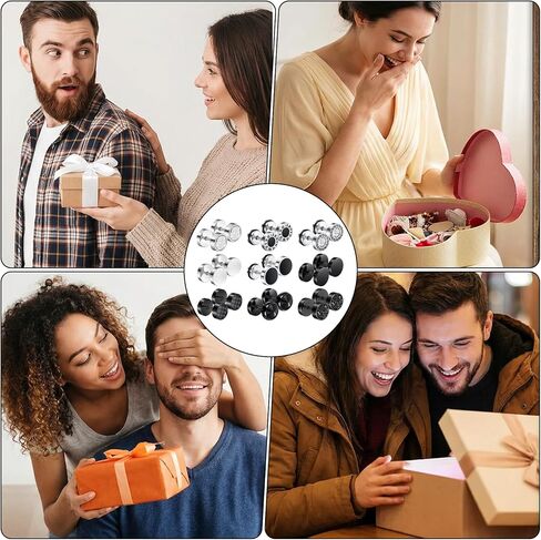 9 أزواج من الأقراط ذات المقياس الزائف|، أقراط مرصعة بمقاييس صناعية مستديرة، أقراط مسمارية من الفولاذ المقاوم للصدأ قابس نفق وهمي للنساء والرجال in Saudi Arabia