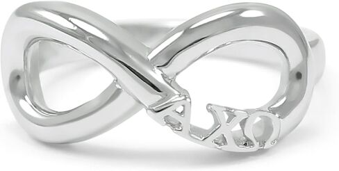 The Collegiate Standard Alpha Chi Omega Sterling Silver Infinity Ring in Saudi Arabia