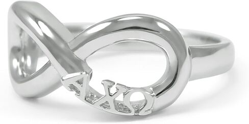 The Collegiate Standard Alpha Chi Omega Sterling Silver Infinity Ring in Saudi Arabia