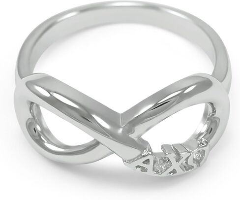 The Collegiate Standard Alpha Chi Omega Sterling Silver Infinity Ring in Saudi Arabia