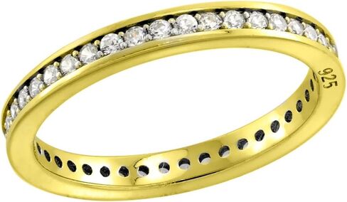 Tricolor Sterling Silver Channel Pave CZ 3-Stack Eternity Ring Set for Women 6mm wide size 6 10 in Saudi Arabia