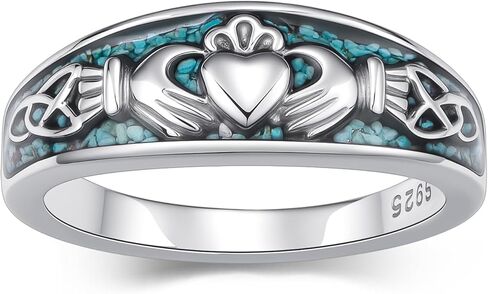 TwoAnts Turquoise Ring for Women 925 Sterling Silver Turquoise Western Ring Country Jewelry Western Jewelry Mother's Day Gifts for Women Girlfriend Mom in Saudi Arabia