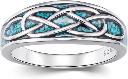 TwoAnts Turquoise Ring for Women 925 Sterling Silver Turquoise Western Ring Country Jewelry Western Jewelry Mother's Day Gifts for Women Girlfriend Mom in Saudi Arabia