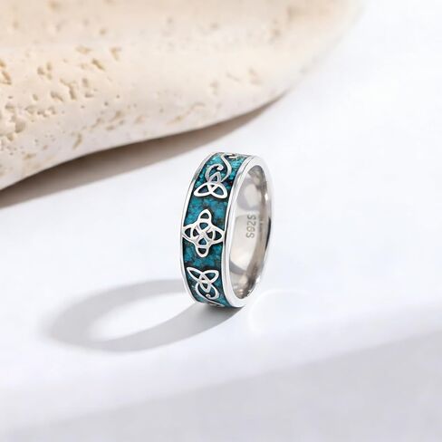 TwoAnts Turquoise Ring for Women 925 Sterling Silver Turquoise Western Ring Country Jewelry Western Jewelry Mother's Day Gifts for Women Girlfriend Mom in Saudi Arabia
