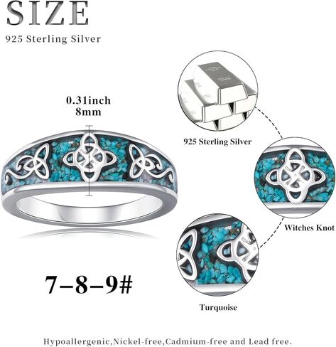 TwoAnts Turquoise Ring for Women 925 Sterling Silver Turquoise Western Ring Country Jewelry Western Jewelry Mother's Day Gifts for Women Girlfriend Mom in Saudi Arabia