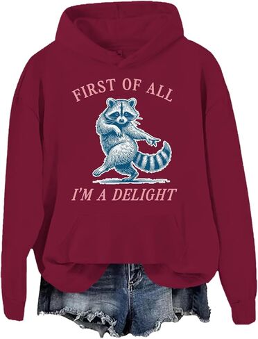 First Of All I'm A Delight Sweatshirt First Of All Im A Delight Hoodie Funny Possum Sweater in Saudi Arabia