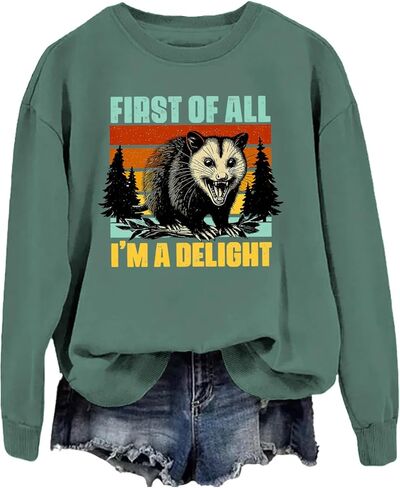 First Of All I'm A Delight Sweatshirt First Of All Im A Delight Hoodie Funny Possum Sweater in Saudi Arabia