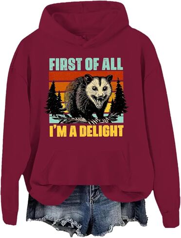 First Of All I'm A Delight Sweatshirt First Of All Im A Delight Hoodie Funny Possum Sweater in Saudi Arabia