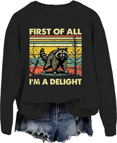 First Of All I'm A Delight Sweatshirt First Of All Im A Delight Hoodie Funny Possum Sweater in Saudi Arabia